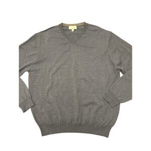 Men's Toscano Firenze Blue Wool V-Neck Sweater Size XXL